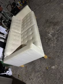 white leather sofa