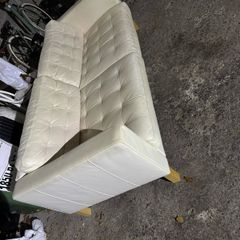 white leather sofa