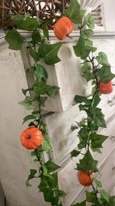 ShabbyChic Long garland and Large FREE pumpkin board to use as a food board or display