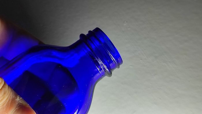 390 - Beautiful Vintage Cobalt Blue Glass Decorative Collectible Milk of Magnesia Bottle