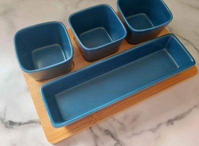 Sauce serving set blue