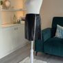 Ladies Black Faux Leather Mini Skirt with Sparkling Rhinestone Fringe Trim from River Island Image 8