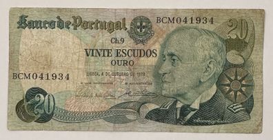 Portugal 20 Escudos 1978 Banknote