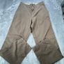 Aigle Mens Linen Trousers Brown W30 L32 Regular Fit Zip Fly Image 2