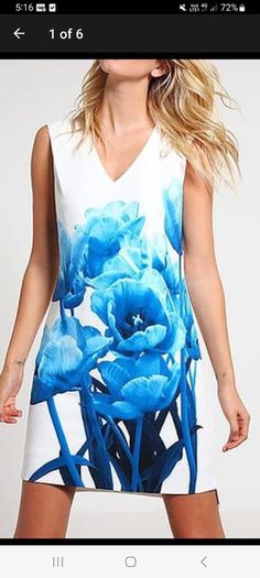 Ted Baker Dress - Blue White - Size 2 UK 10 - BNWT RRP 180