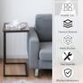 NEW SALE | C-Shaped Side Table, Industrial Sofa End Table with Non-Slip Foot Pads, Computer Laptop Over Bed Tables for Bedroom, Living Room and Office (Single Table, Brown) Image 3