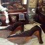 Beautiful pair of Leather Retro Vintage Italian Stilettos Image 3
