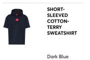 Hugo boss hoodie short sleeved cotton terry sweatshirt size XL brand new with tag colour dark blue