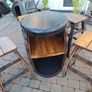 Oak barrel furniture for garden patio bar mancave pub Image 3