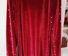Lovely tops with beads - red velvet and mint size M