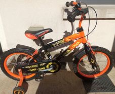 Kids strike bike size 16 inch wheels.