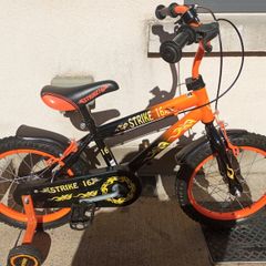 Kids strike bike size 16 inch wheels.