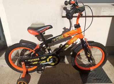 Kids strike bike size 16 inch wheels.