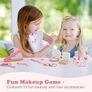 Kids Vanity Set, Table & Chair Vanity Set With Mirror (Includes 15 pcs multiple make up accessories), Makeup Dressing Table with Storage Drawer, Pink Image 4