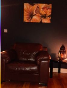Italian leather 2 seater couch and 1 arm chair in excellent condition