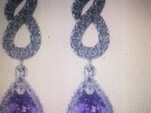 10KT White Gold Filled Amethyst Earrings
