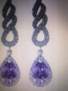 10KT White Gold Filled Amethyst Earrings
