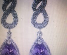10KT White Gold Filled Amethyst Earrings