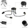 NEW SALE | Industrial Ceiling Light 3 Way, Semi-Flush Ceiling Light Black Metal E27 Base, Chandelier Ceiling Lighting Fixture for Bedroom Living Dining Room Hallway Image 2