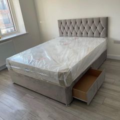 New Divan Beds Instock. All Sizes Available. All Colours Available.. Drawers Option Available. Tufted Memory Foam Mattresses Available