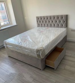New Divan Beds Instock. All Sizes Available. All Colours Available.. Drawers Option Available. Tufted Memory Foam Mattresses Available