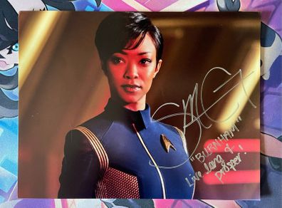 Star Trek Sonequa Martin Green Signed Autograph With Quote Photograph