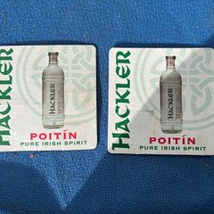 2 Hackler Poitin beer mats