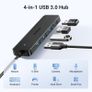 SB Hub 3.0, USB Splitter 4 Port Ultra Slim with 5Gbps Data Transfer, USB Extender for Mouse, Keyboard, Flash Drive, Card Reader, Printer, Compatible with Laptop, Desktop PC, Xbox, PS5, etc. Image 2