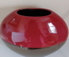 Blood Red Sunset Ceramic Vase