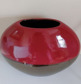 Blood Red Sunset Ceramic Vase