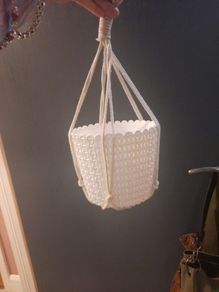 white woven basket effect plant pot