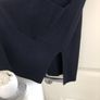 NEW knit long vest size S navy Image 4
