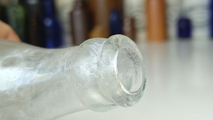 490 - Set of 4 Vintage 1950s Clear Glass Crown Cap Top Collectible Decorative Coca Cola Bottles