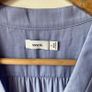 Vince Sleeveless Band-Collar Silk V-Neck Blouse Periwinkle Image 4