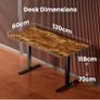 Electric Standing Desk Height Adjustable 120 x 60cm, Sit Stand Desk with 4 Memory Smart Pannel for Home Office with Splice Board Image 8