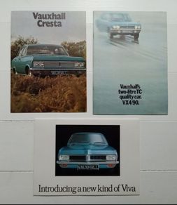 Vintage Vauxhall Car Brochures x 3 - Classic Car Brochures