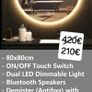 LED Bathroom Mirror Bluetooth Speakers Demister Makeup Cosmetic Image 2