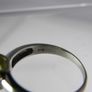 9ct White & Yellow Gold Peridot Ring, Modernist Two-Tone Design, Size P, 3.3g, Fully Hallmarked Image 4