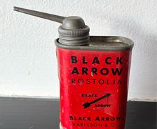 Vintage Black Arrow oil can