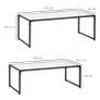 Set of 2 Coffee Tables, Glass Tables, with Powder-Coated Steel, Black + Transparent Image 3