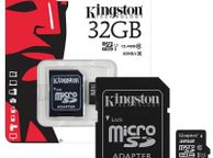 main image for ad Memory Card 32 GB Kingston Canvas Select Micro SD SDHC Memory Card 80MB/s UHS-1 Class 10 With Adapter - 32GB