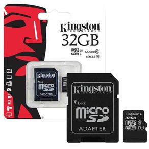 Memory Card 32 GB Kingston Canvas Select Micro SD SDHC Memory Card 80MB/s UHS-1 Class 10 With Adapter - 32GB