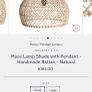Maze Lamp Shade with Pendant - Handmade Rattan Image 5