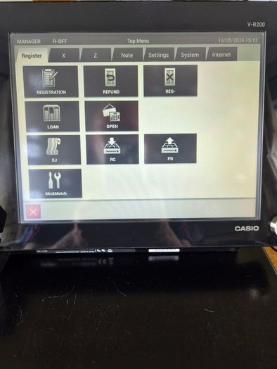 Casio touchscreen POS cash register