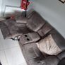Charcoal leather & fabric suite 3, 2, 1 Image 2