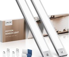 Under Cabinet Kitchen Lights Motion Sensor Dimmable 21cm 1500mAh 6500K LED Under Counter USB-C Rechargeable Wardrobe Sensor Indoor Night Lights for Kitchen Shelf Stairs Closet 2 Pack