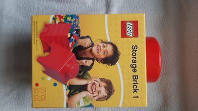 LEGO Storage Box Brick 1 Knob Single Red