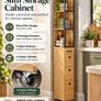 Slim Storage Cabinet with 3 Drawers and Wheels  20cm Narrow Kitchen & Bathroom Storage Unit Image 5