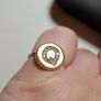 Sterling silver ring yellow gold plated with genuine diamonds Image 2