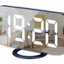 Digital Clock Large Display, LED Electric Alarm Clock Mirror Surface for Makeup with Diming Mode, 3 Levels Brightness, Dual USB Ports Modern Decoration for Home Bedroom Decor (MULTIPLE COLOURS) Image 3